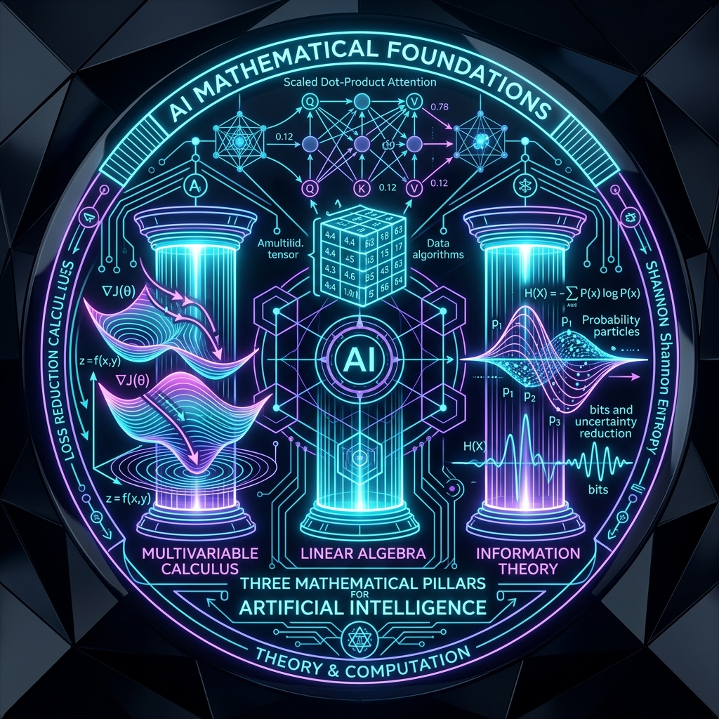 AI Math Pillars Emblem